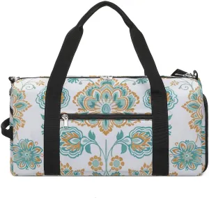 Gym Bag for Men Women Travel Duffle Bag Lightweight Weekender Duffel Bag Intricate Floral Pattern Carry on Bag
