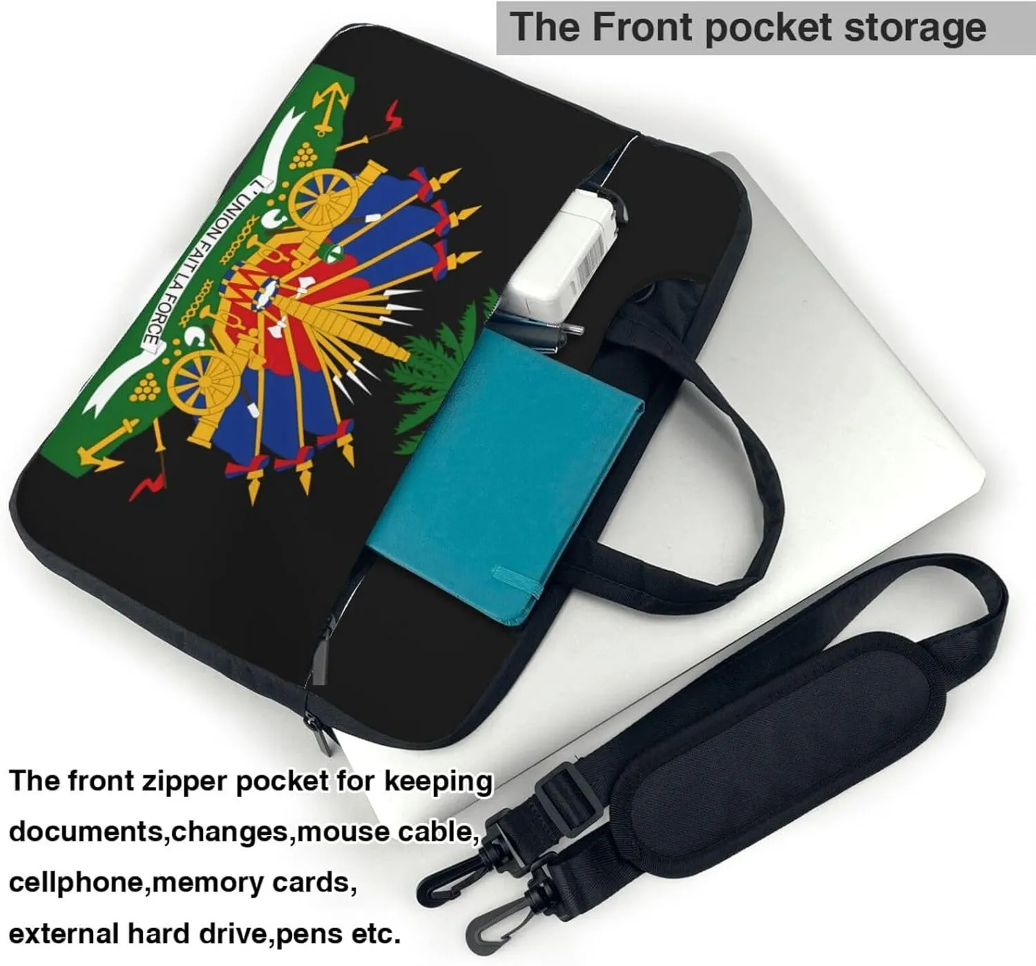 Haiti Flag Laptop Case, 15.6 inch Laptop Sleeve Durable Computer Carrying Case for Men Women