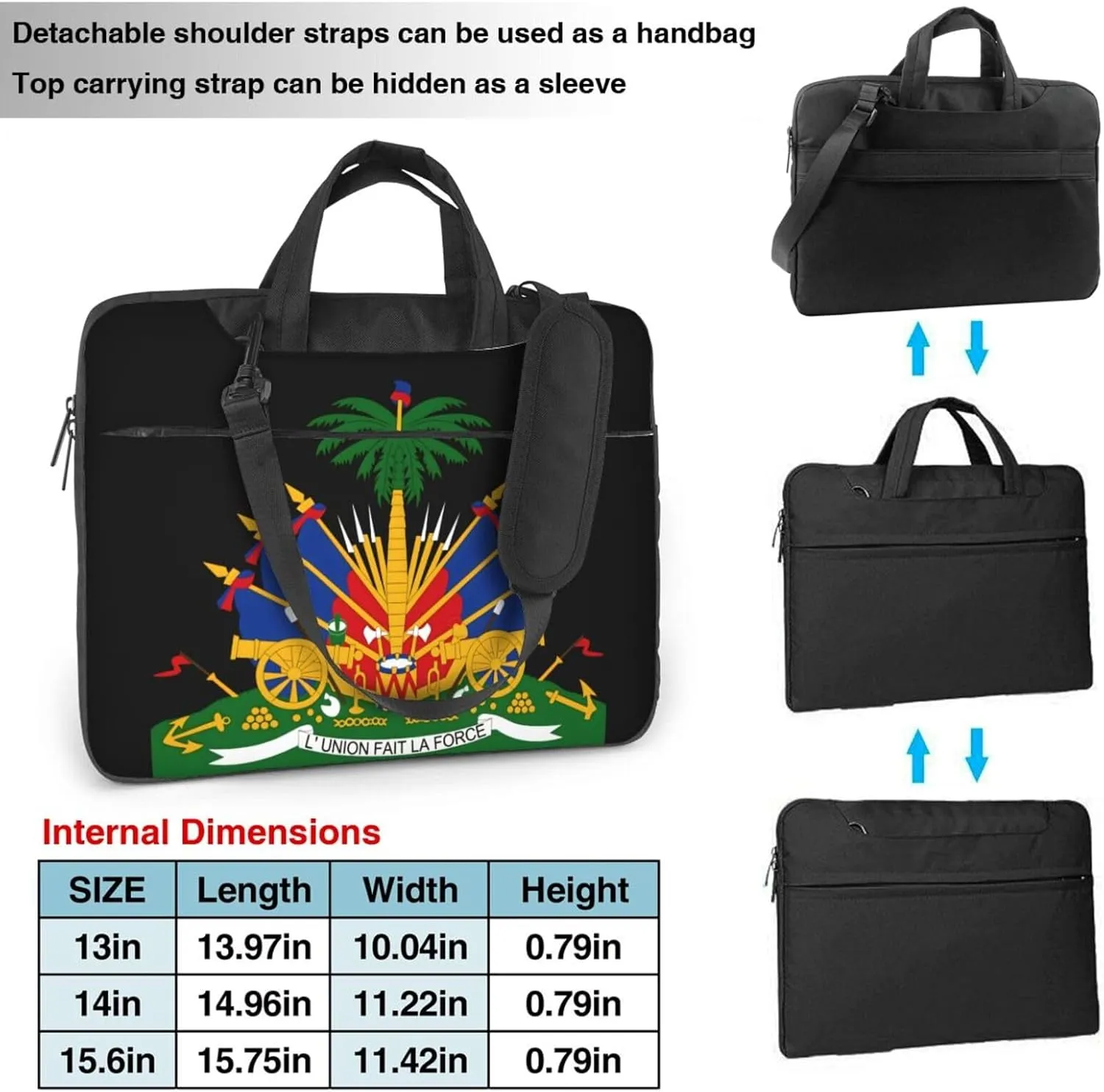 Haiti Flag Laptop Case, 15.6 inch Laptop Sleeve Durable Computer Carrying Case for Men Women