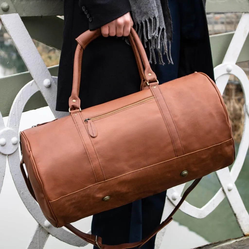 Handcrafted Leather Weekender Bag – Multi-Compartment Design for Travel,weekend outdoor sports gym Perfect for Men & Women