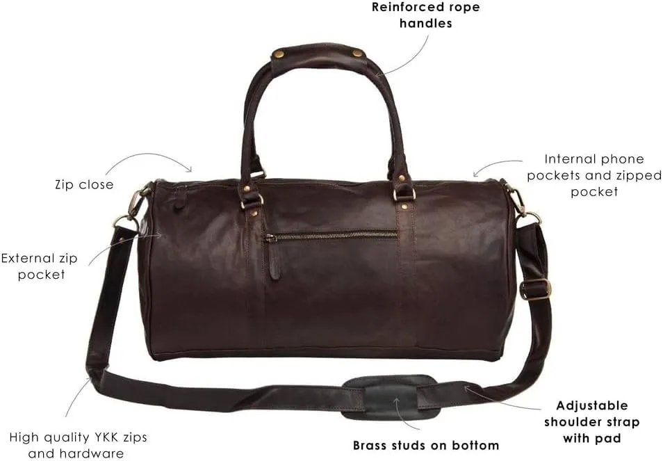 Handcrafted Leather Weekender Bag – Multi-Compartment Design for Travel,weekend outdoor sports gym Perfect for Men & Women