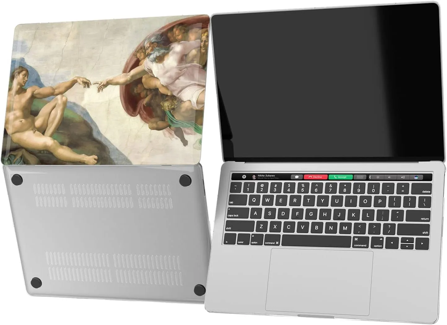 Hard Case Compatible with MacBook Air 13 2020 A2337 A2179 Mac Pro 16 2021 A2141 2019 2018 Pro 15 inch 12 Shell Clear Painting Glossy Retina The Creation of Adam Renaissance Cover Michelangelo