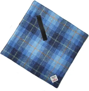 Harris Tweed Camera Wrap, 31x31cm (12.2 inch), Magic Self-Adhesive Protective Cloth with Microfiber Suede Inner, Anti-Scratch Lens Wrapper for DSLR/Camera/Lens/Phone/Accessories(Blue Tartan)