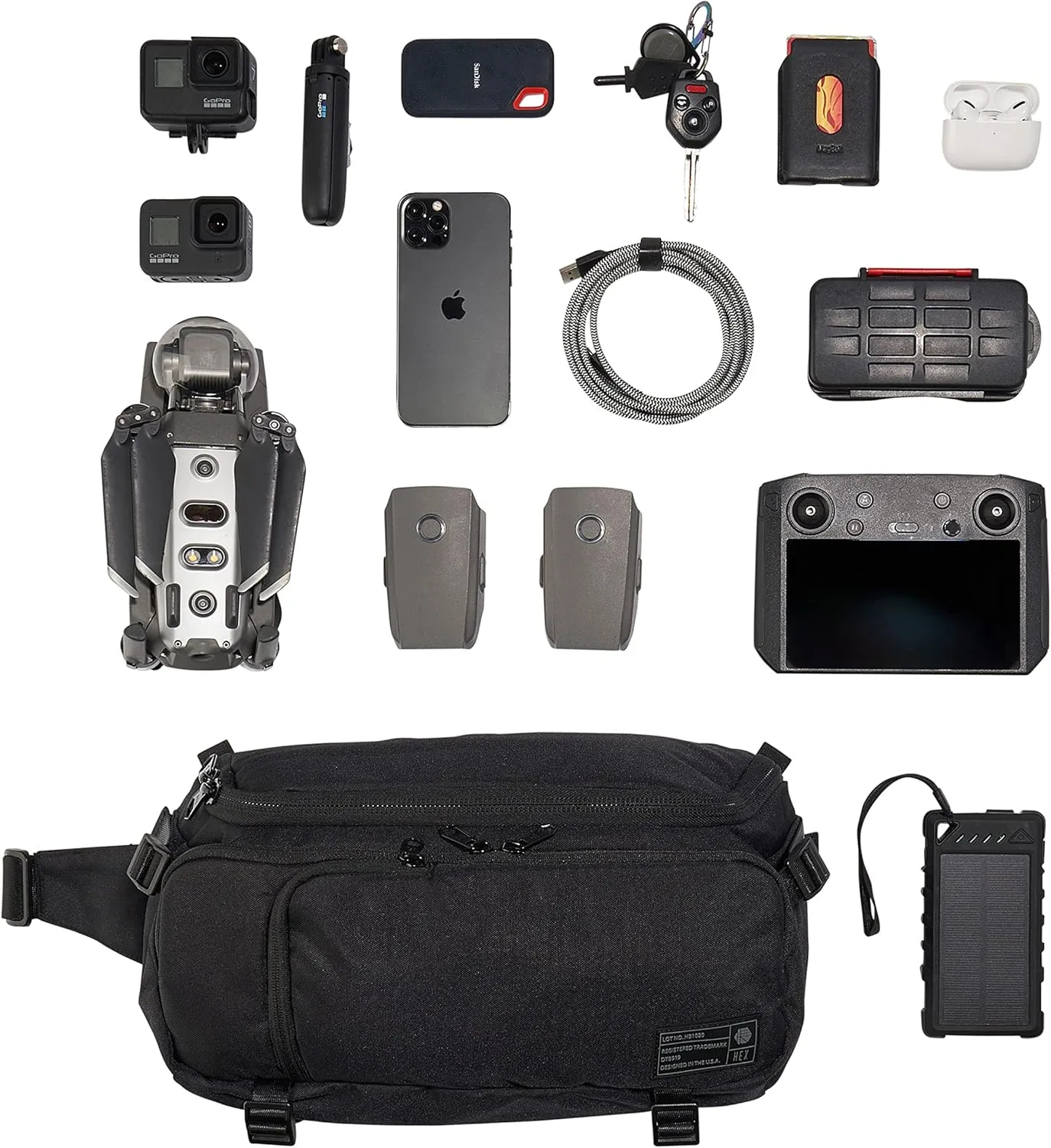 Hex Ranger DSLR Sling, with Adjustable Carry Straps, Collapsible Interior Dividers & More, Glacier Camo