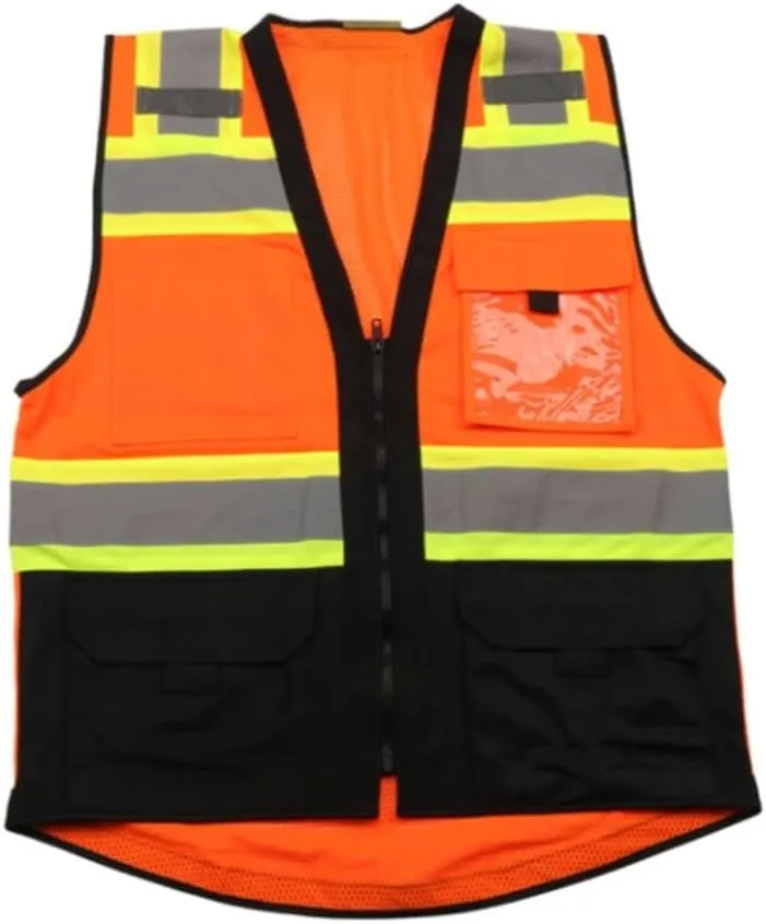 Hi Vis Vests, Zipper Vest Traffic Security Construction Reflective Clothing Reflective Safety Vest