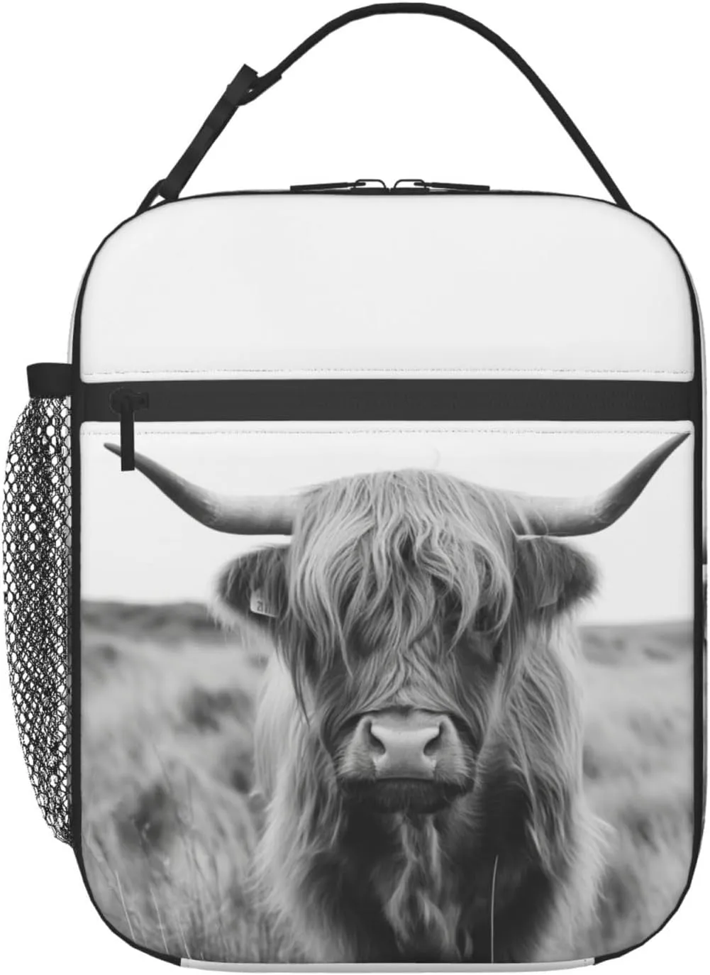 Highland Cow Lunch Bag for Boys Girls Kids, Insulated Portable Reusable Lunch Box Tote Kit Waterproof Cooler Bag for School Picnic Office Travel Working