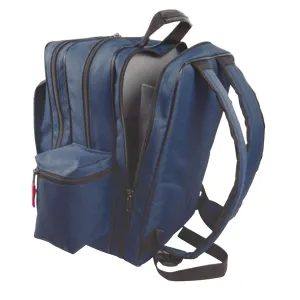 Hopkins Medical Products 21st Century Plus Home Care Backpack: Waterproof 600D, Ergonomic Straps, Lockable Zippers - Laptop Sleeve & Mesh Pockets, 11.5"x9"x16", Navy