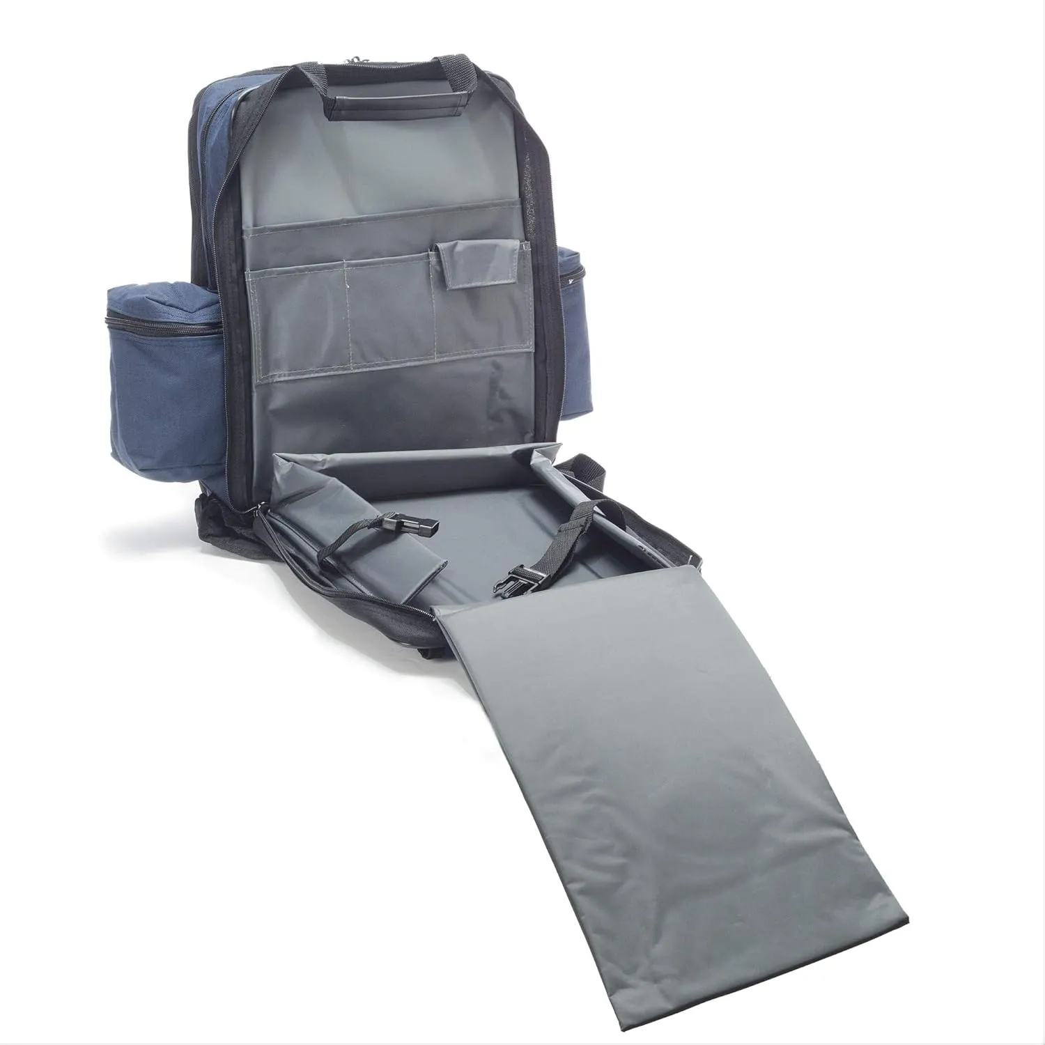 Hopkins Medical Products 21st Century Plus Home Care Backpack: Waterproof 600D, Ergonomic Straps, Lockable Zippers - Laptop Sleeve & Mesh Pockets, 11.5"x9"x16", Navy