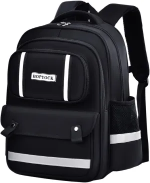HOPYOCK-School Bags for Boys and Girls,Multi-Pocket Unisex Elementary School Backpack with Reflective Design,Kids Backpacks Fit for 4-12 Years Old
