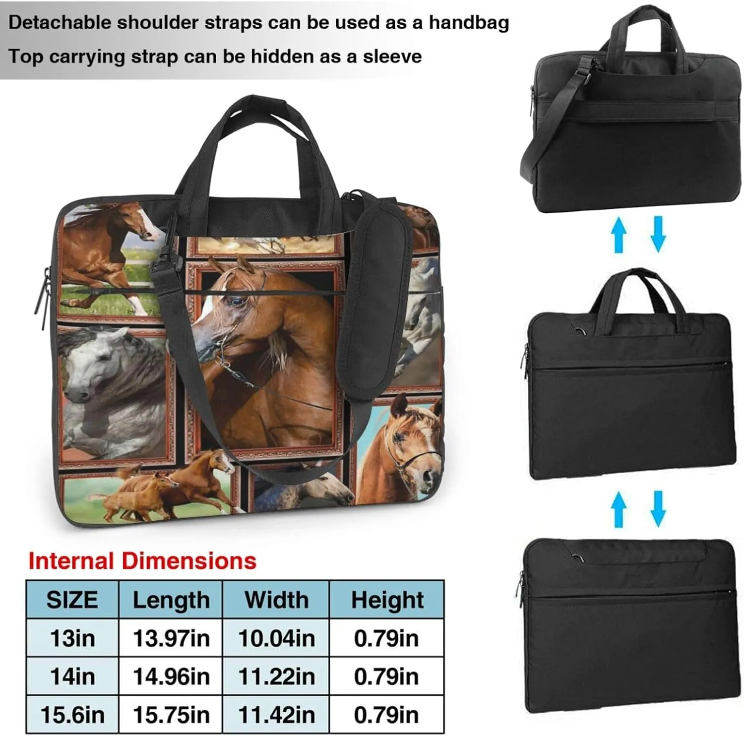 Horse Arabian Horses Shoulder bag Carrying Case bag Sleek Design Durable and Water-Repellent