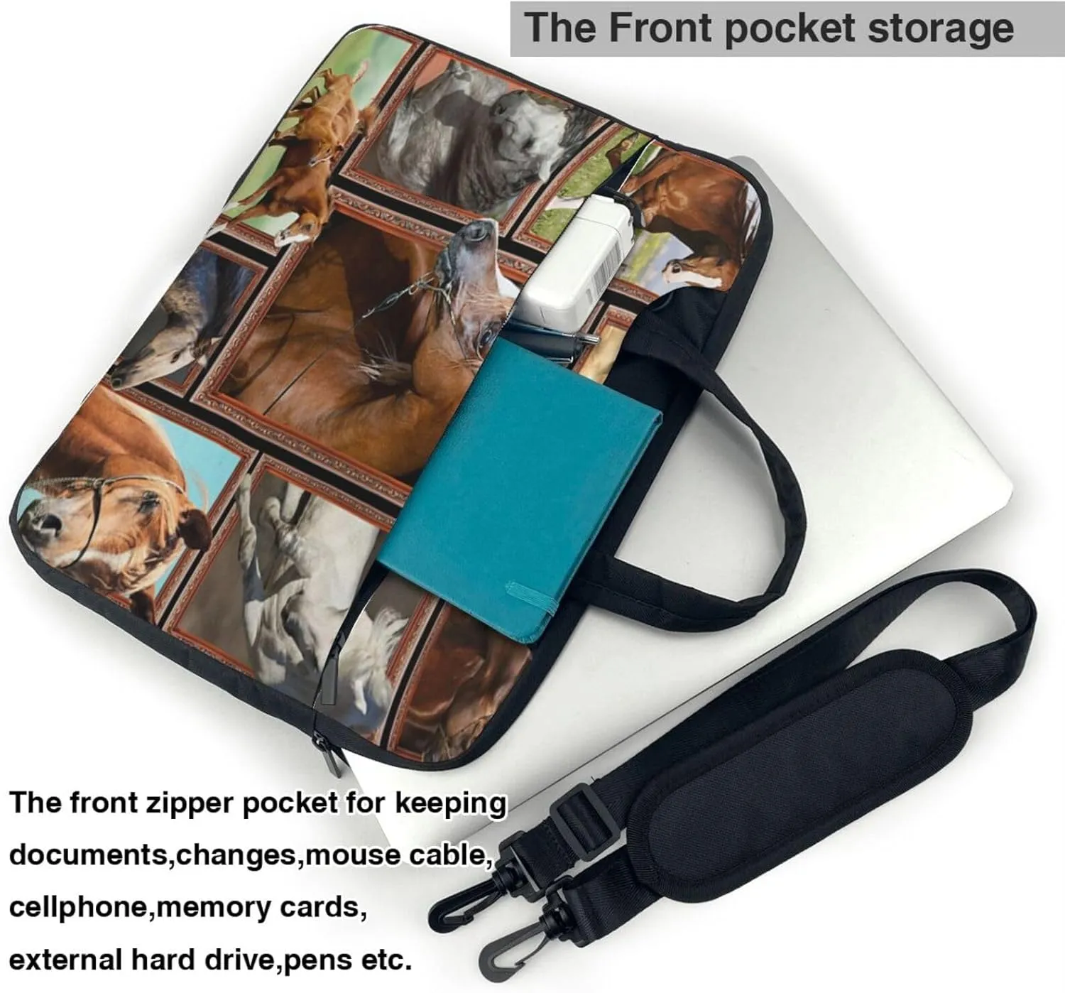 Horse Arabian Horses Shoulder bag Carrying Case bag Sleek Design Durable and Water-Repellent
