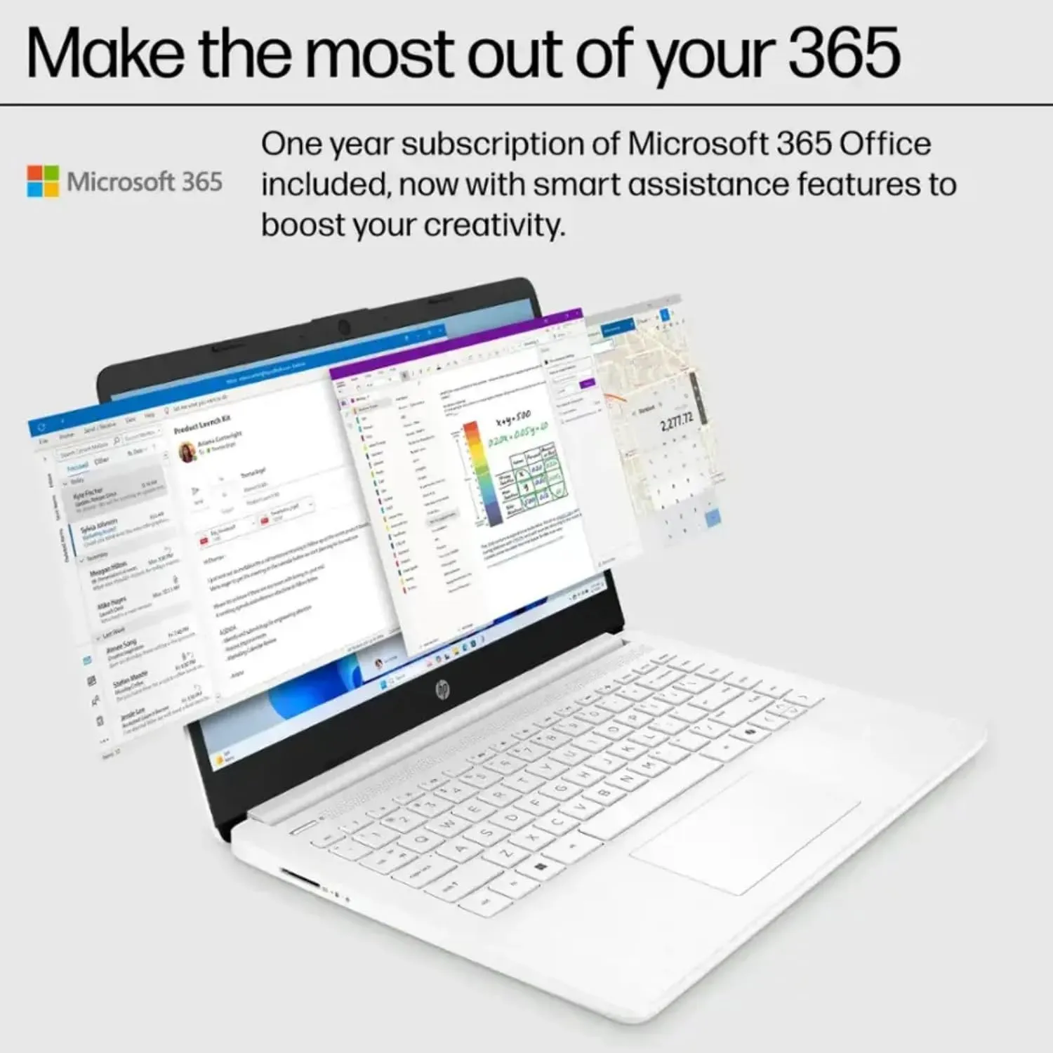 HP 14" Ultralight Student-Laptop, Laptops with 1Yr Office 365, Intel 4-Cores N4120 16GB RAM 320GB Storage (64GB eMMC 256GB Ghost Manta SD Card) Win11 White
