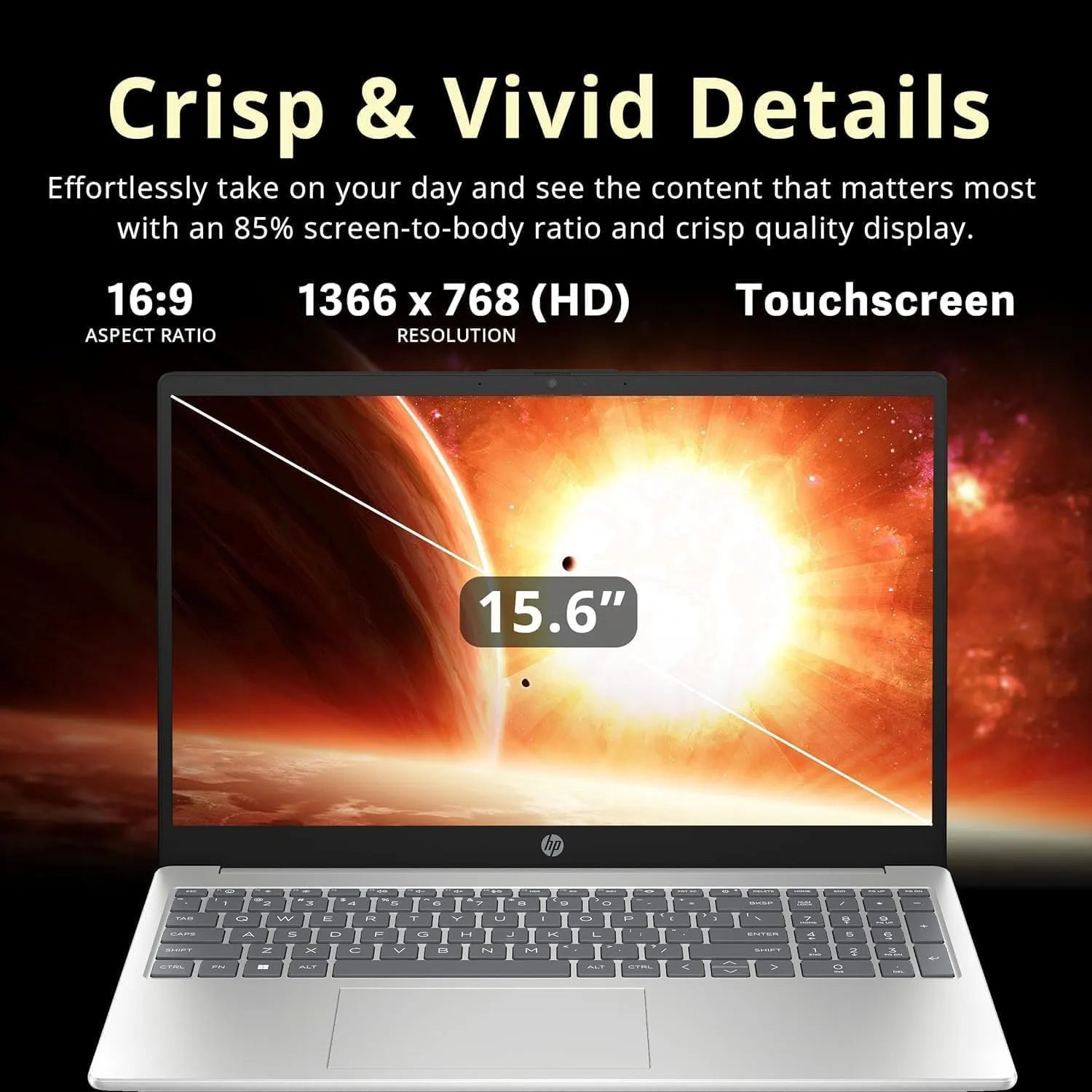 HP 15.6 Portable Touchscreen Laptop - Windows 11 Pro & Microsoft Office, HD Display, Intel Core i3-1215U (up to 4.4GHz), 16GB RAM, 512GB SSD, Wi-Fi, 10h Long Battery Life, with External CD/DVD Drive
