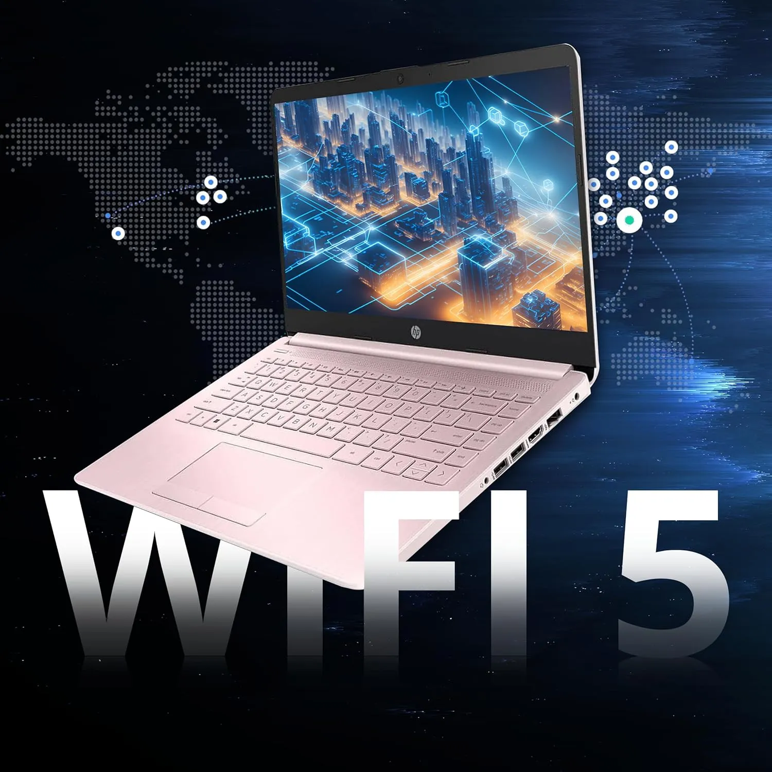 HP Flagship 14" Laptop with 1 Year Office 365 | 16GB RAM | 1.22TB Storage(64GB eMMC & 160GB Docking Station & 1TB Cloud Storage) | Intel 4-Core Processor| Webcam | Wi-Fi | Windows 11 | Pink