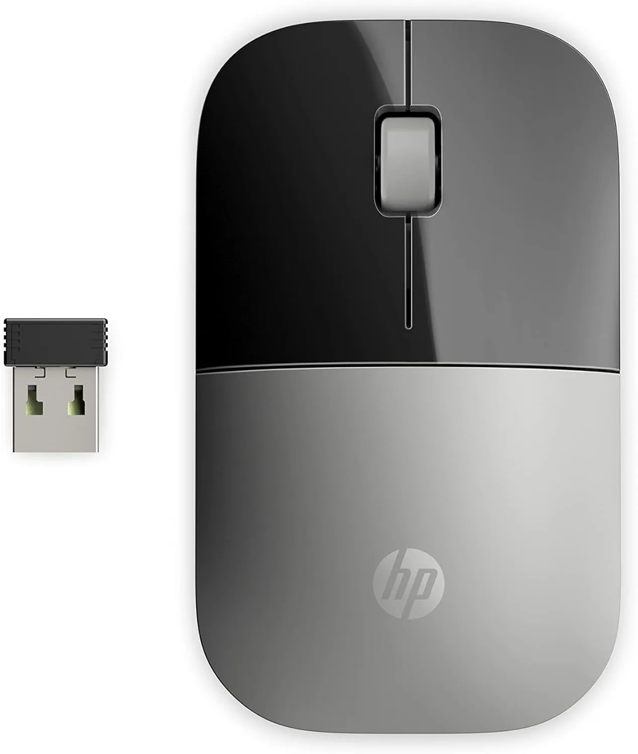 HP Z3700 G2 Wireless Mouse - Natural Silver, Sleek Portable Design fits Comfortably Anywhere, 2.4GHz Wireless Receiver, Blue Optical Sensor, Wins PC, Laptop, Notebook, Mac, Chromebook (66Z09AA#ABL)