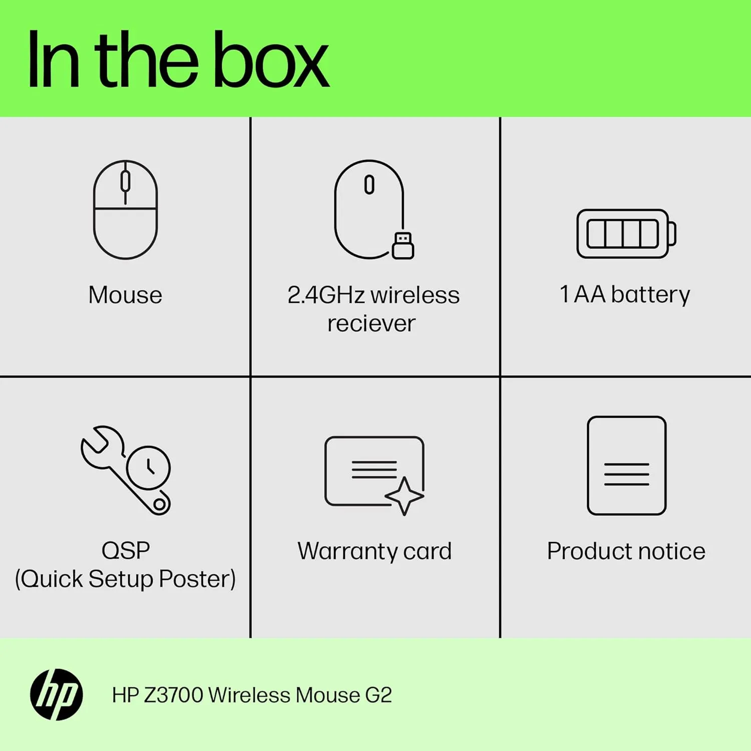 HP Z3700 G2 Wireless Mouse - Natural Silver, Sleek Portable Design fits Comfortably Anywhere, 2.4GHz Wireless Receiver, Blue Optical Sensor, Wins PC, Laptop, Notebook, Mac, Chromebook (66Z09AA#ABL)
