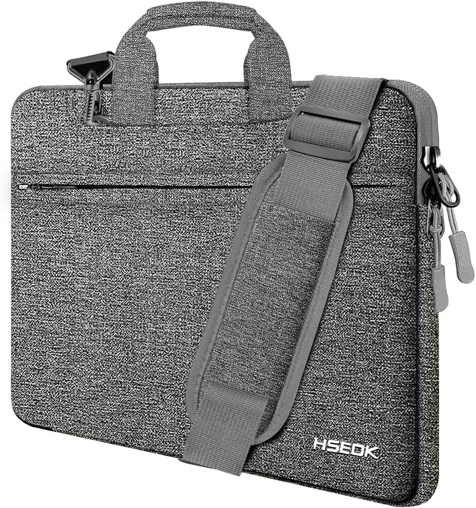 Hseok Laptop Shoulder Bag 15 15.6 16 Inch Briefcase, Compatible MacBook Pro 16 inch 2025-2019 M4 M3 M2 M1, Mac 15.4", XPS 15 and Most 15-16 inch Notebooks, Spill-Resistant Handbag, Dark Gray & Gray