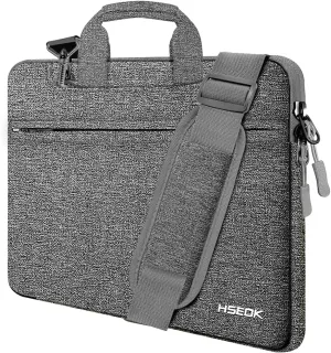 Hseok Laptop Shoulder Bag 15 15.6 16 Inch Briefcase, Compatible MacBook Pro 16 inch 2025-2019 M4 M3 M2 M1, Mac 15.4", XPS 15 and Most 15-16 inch Notebooks, Spill-Resistant Handbag, Dark Gray & Gray