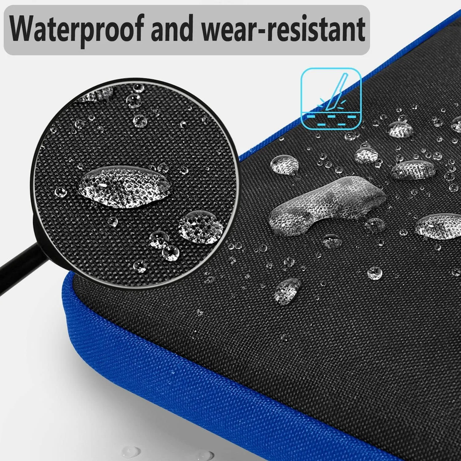 Hseok Slim Laptop Shoulder Bag 13-14 inch HandBag with Small Case Compatible with MacBook Pro 14" M4/M3/M2/M1 2025-2021, 13.3" Mac Air/Pro, XPS 13/14 and Most 13"-14" Notebooks,Black-blue