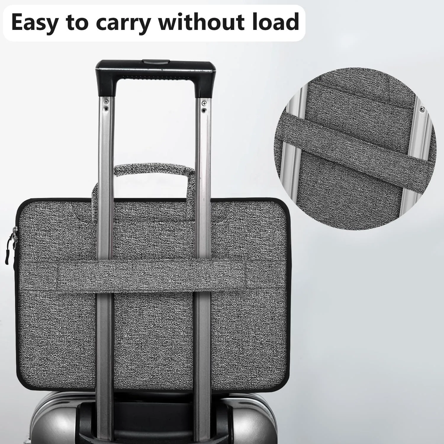 Hseok Slim Laptop Shoulder Bag 13-14 inch HandBag with Small Case Compatible with MacBook Pro 14" M4/M3/M2/M1 2025-2021, 13.3" Mac Air/Pro, XPS 13/14 and Most 13"-14" Notebooks,Gray-black