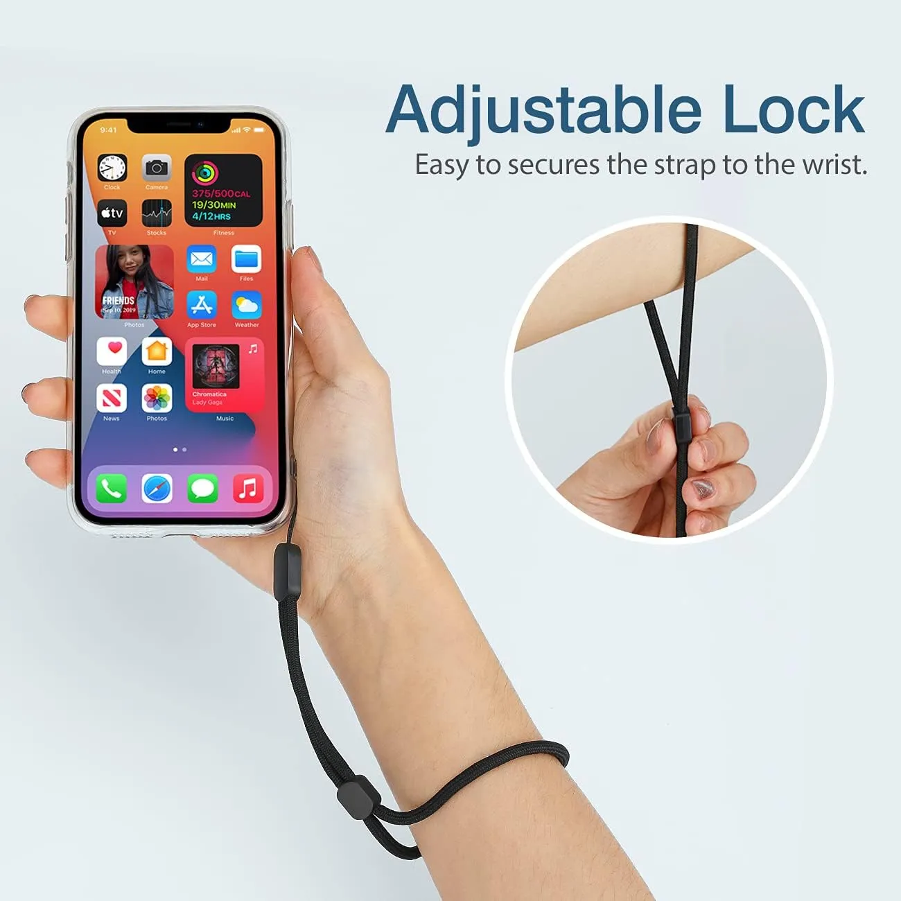 Hukado Hand Wrist Strap Lanyard, 20 Pack 9.5 inch Adjustable Nylon Wristlet Straps Keychain String for Cell Phone Case Holder, AirPods Pro 2 2022, Camera, Key, GoPro, USB Drive, Ski Glove (Black)