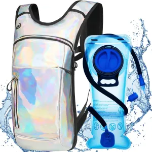 Hydration Backpack, Water Backpack with 2L Hydration Bladder, Rave Backpack Hydration Pack, Festival Essential for Raves, Hiking, Cycling, Climbing, Running, Outdoor, Camping and More