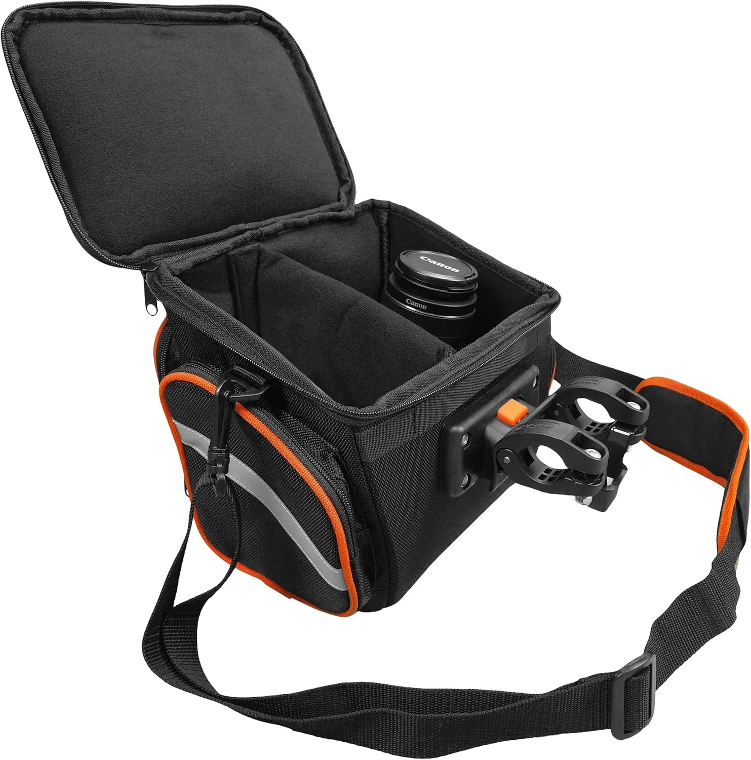 Ibera Bike Handlebar Bag for Camera Equipment, Clip-on Quick Release Bicycle Bag with Rain Cover and Map Sleeve