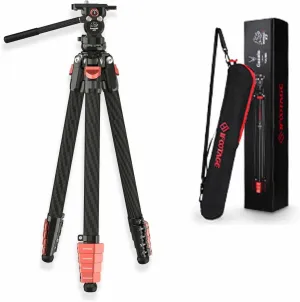 IFOOTAGE Travel Tripod Kit Gazelle TC3B with K3 Komodo Fluid Head,54,9”/139,5cm Carbon Fiber Camera Tripod Stand,for Smartphone Live Streaming Vlog Sony Nikon Canon Fuji DSLR,Load 11lbs/5KG,TC3B K3