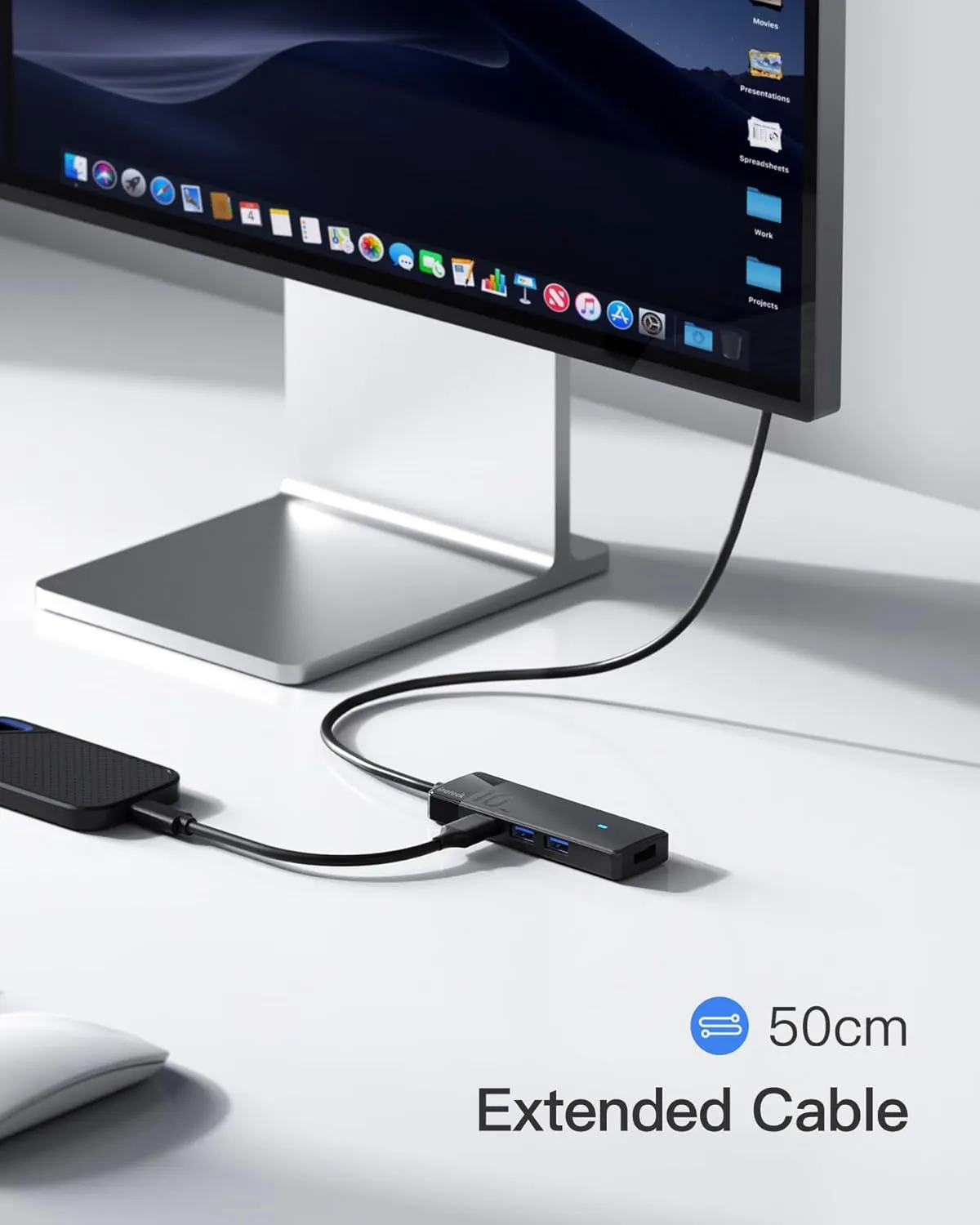 Inateck USB C Hub, USB 3.2 Gen 2 USB C Hub with 4 USB A Ports, 10Gbps, 1.6 ft Cable, Compatible with windows7/8/10/11, Linux, Mac OS HB2025C