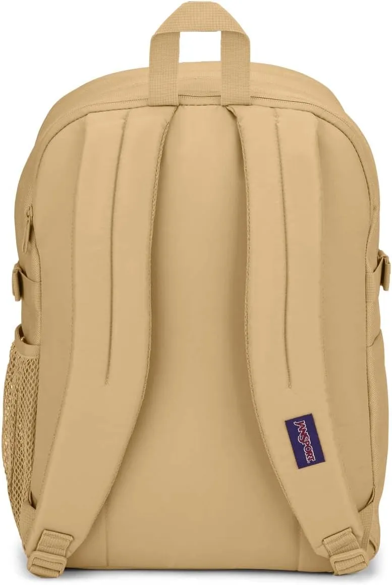 JanSport Main Campus FX Backpack - Travel or Work Bag w 15-Inch Laptop Pack with Leather Trim, Curry