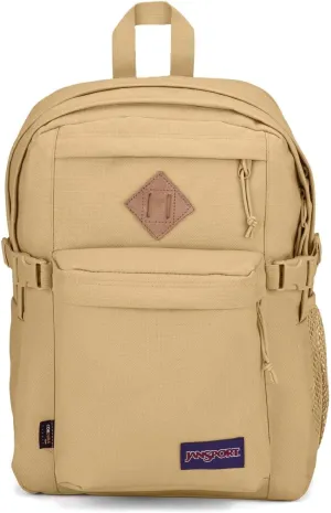 JanSport Main Campus FX Backpack - Travel or Work Bag w 15-Inch Laptop Pack with Leather Trim, Curry