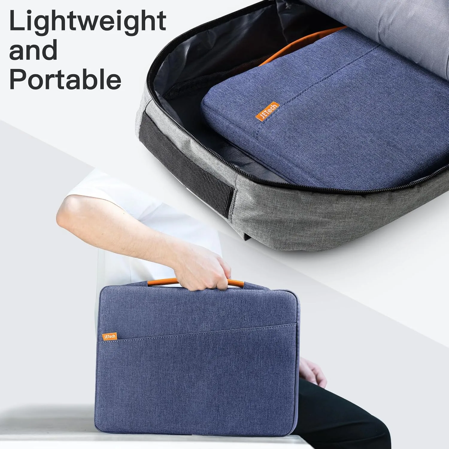JETech Laptop Sleeve for 13-14Inch MacBook Air/Pro (M4/M3/M2/M1, 2021-2025), Waterproof Bag with Portable Handle and Pocket