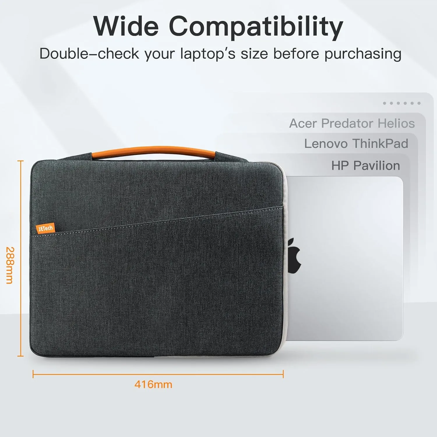JETech Laptop Sleeve for 13-14Inch MacBook Air/Pro (M4/M3/M2/M1, 2021-2025), Waterproof Bag with Portable Handle and Pocket