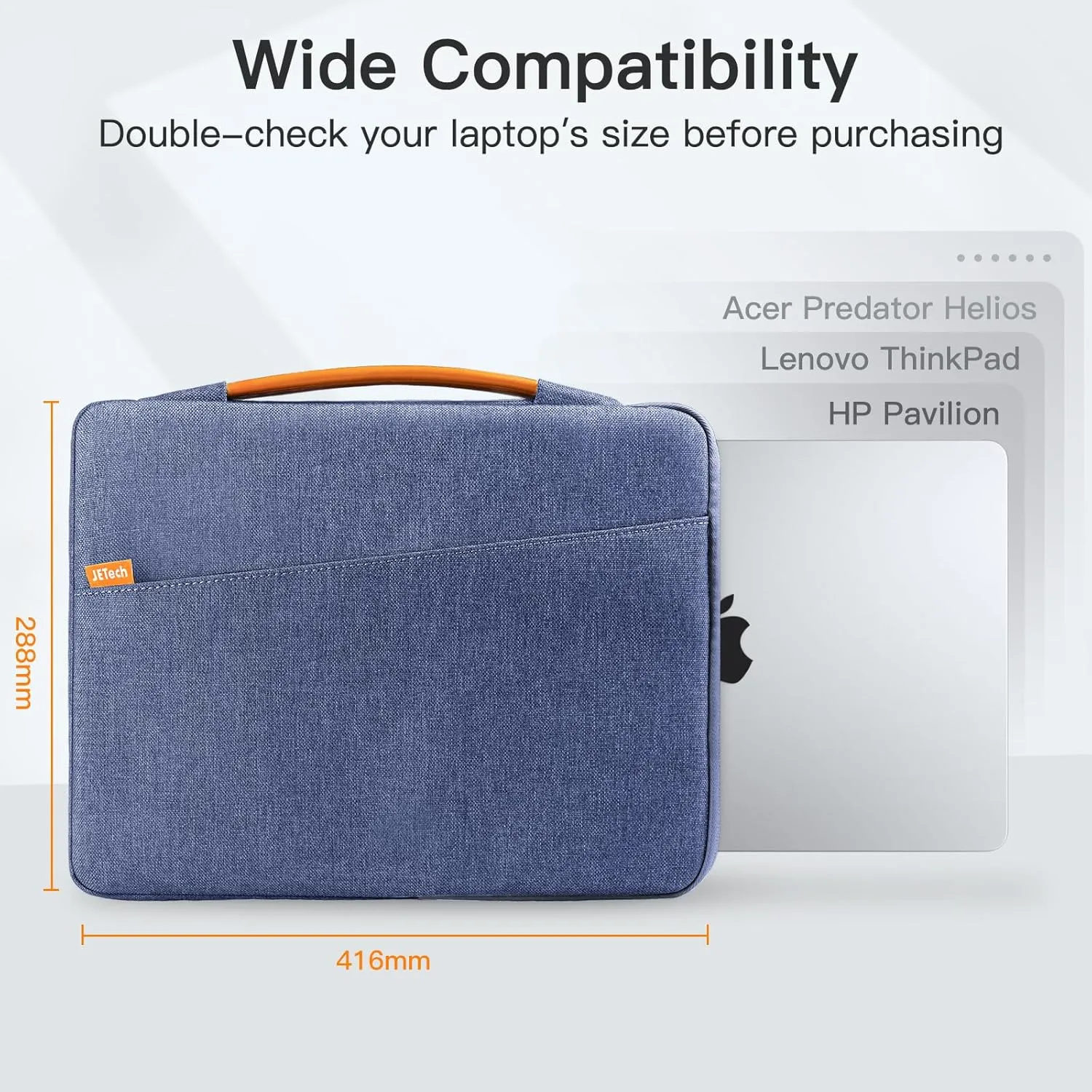 JETech Laptop Sleeve for 13-14Inch MacBook Air/Pro (M4/M3/M2/M1, 2021-2025), Waterproof Bag with Portable Handle and Pocket