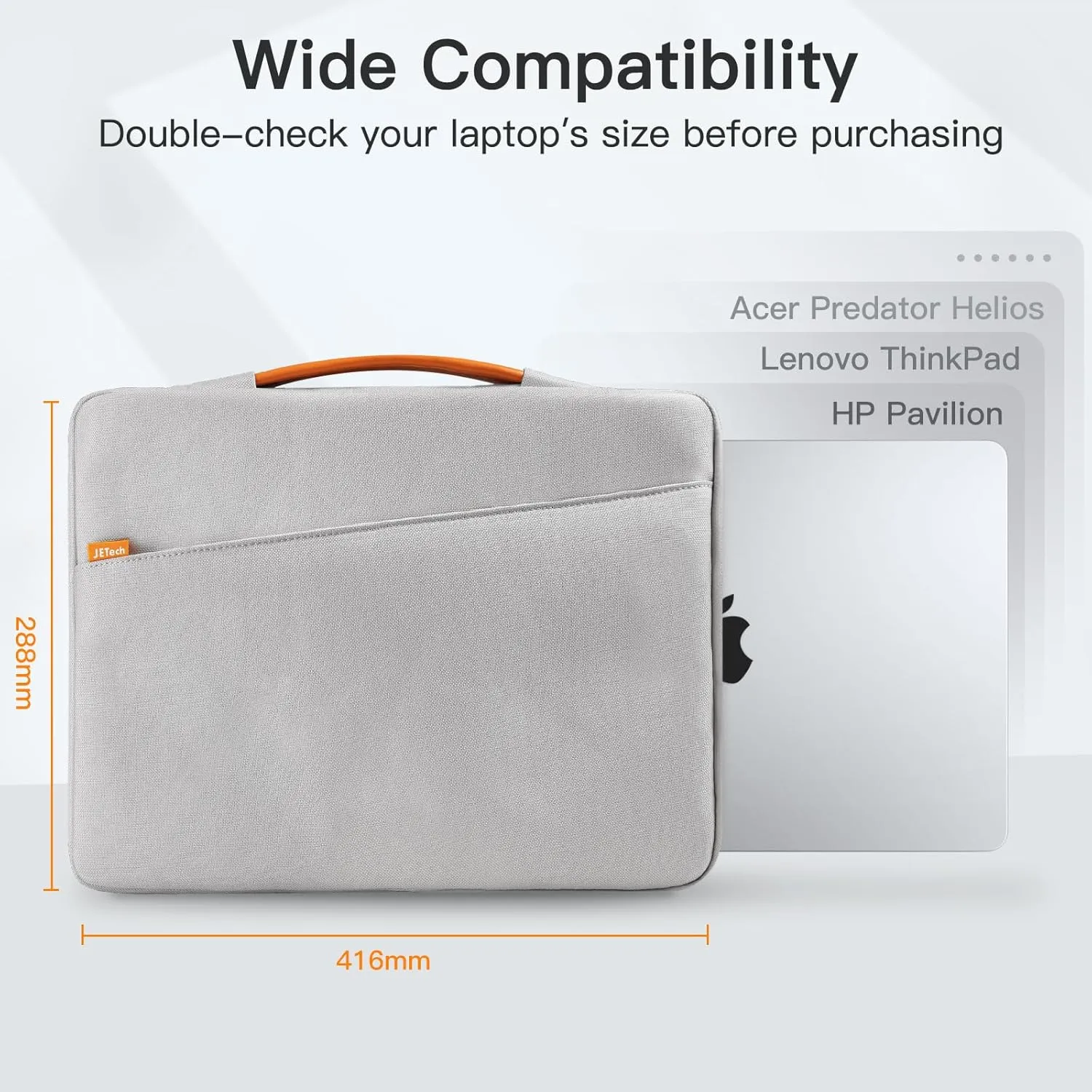 JETech Laptop Sleeve for 13-14Inch MacBook Air/Pro (M4/M3/M2/M1, 2021-2025), Waterproof Bag with Portable Handle and Pocket
