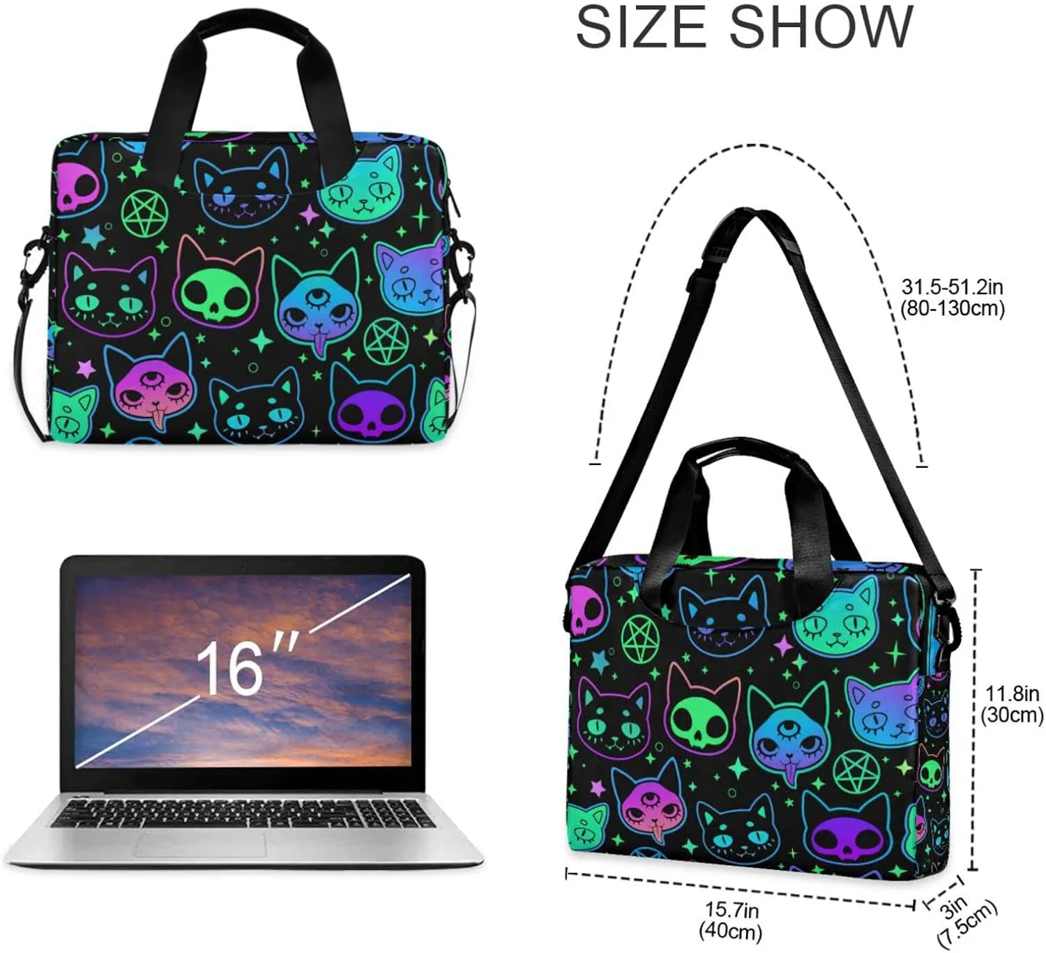 JIPONI 15.6 16 Inch Laptop Case Bag Briefcase Messenger Computer Bag