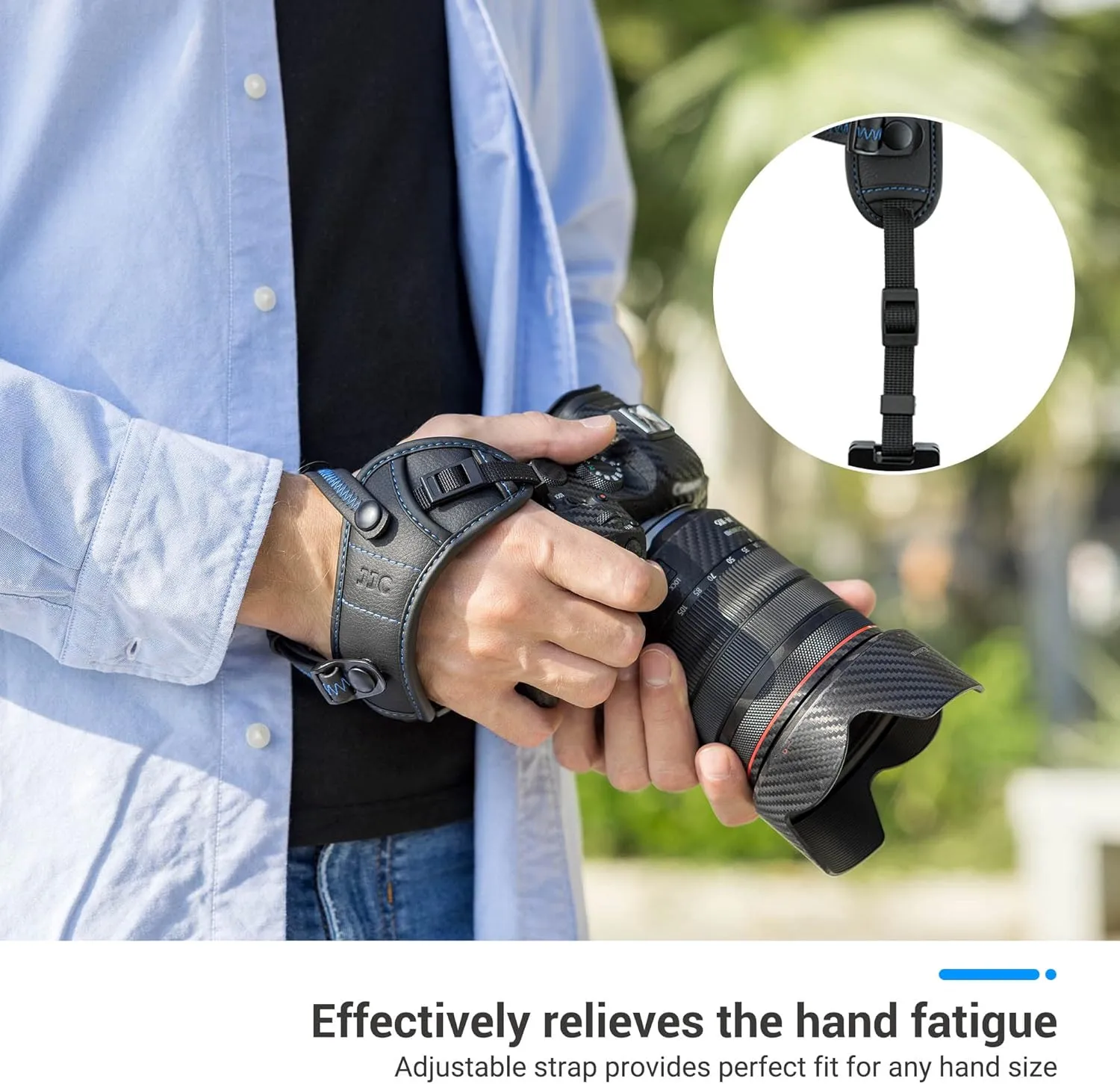 JJC Deluxe Microfiber Camera Hand Strap, Secure Padded Camera Holder Wrist Strap for Canon Nikon Sony Fujifilm Olympus DSLR and Mirrorless, Must Have Photography Accessories for Photographers