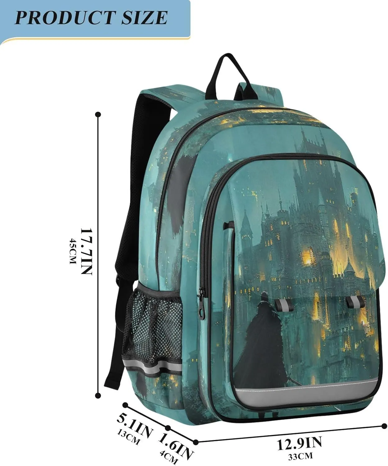 Joisal Huge Medieval Castle Warrior School Bag for Kids for Girls Boys Waterproof Backpack Laptop