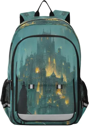 Joisal Huge Medieval Castle Warrior School Bag for Kids for Girls Boys Waterproof Backpack Laptop