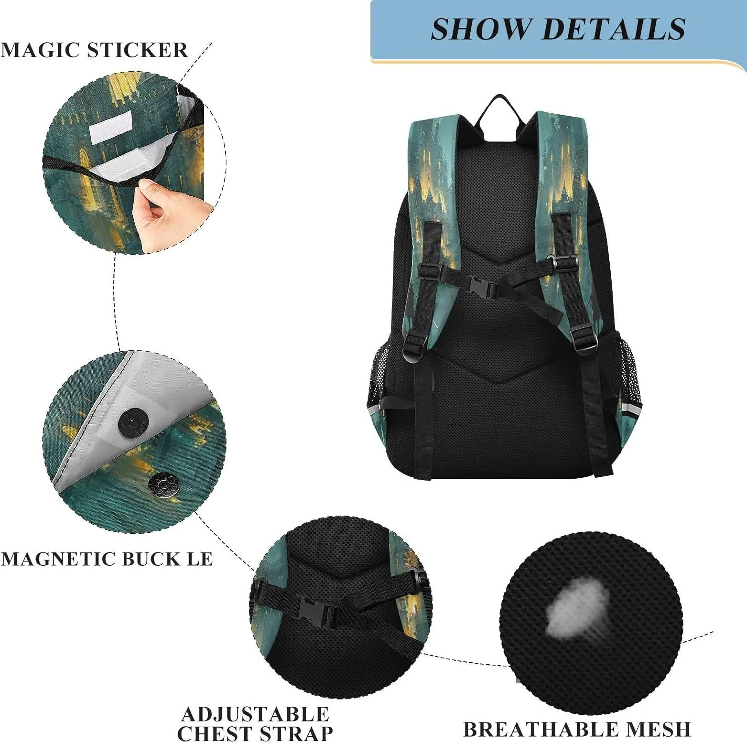 Joisal Huge Medieval Castle Warrior School Bag for Kids for Girls Boys Waterproof Backpack Laptop