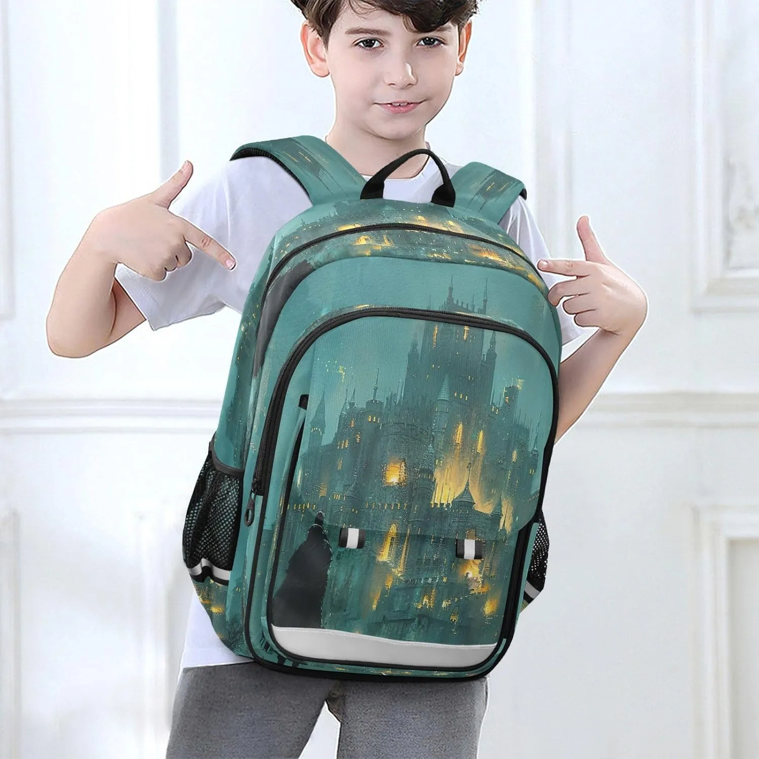 Joisal Huge Medieval Castle Warrior School Bag for Kids for Girls Boys Waterproof Backpack Laptop