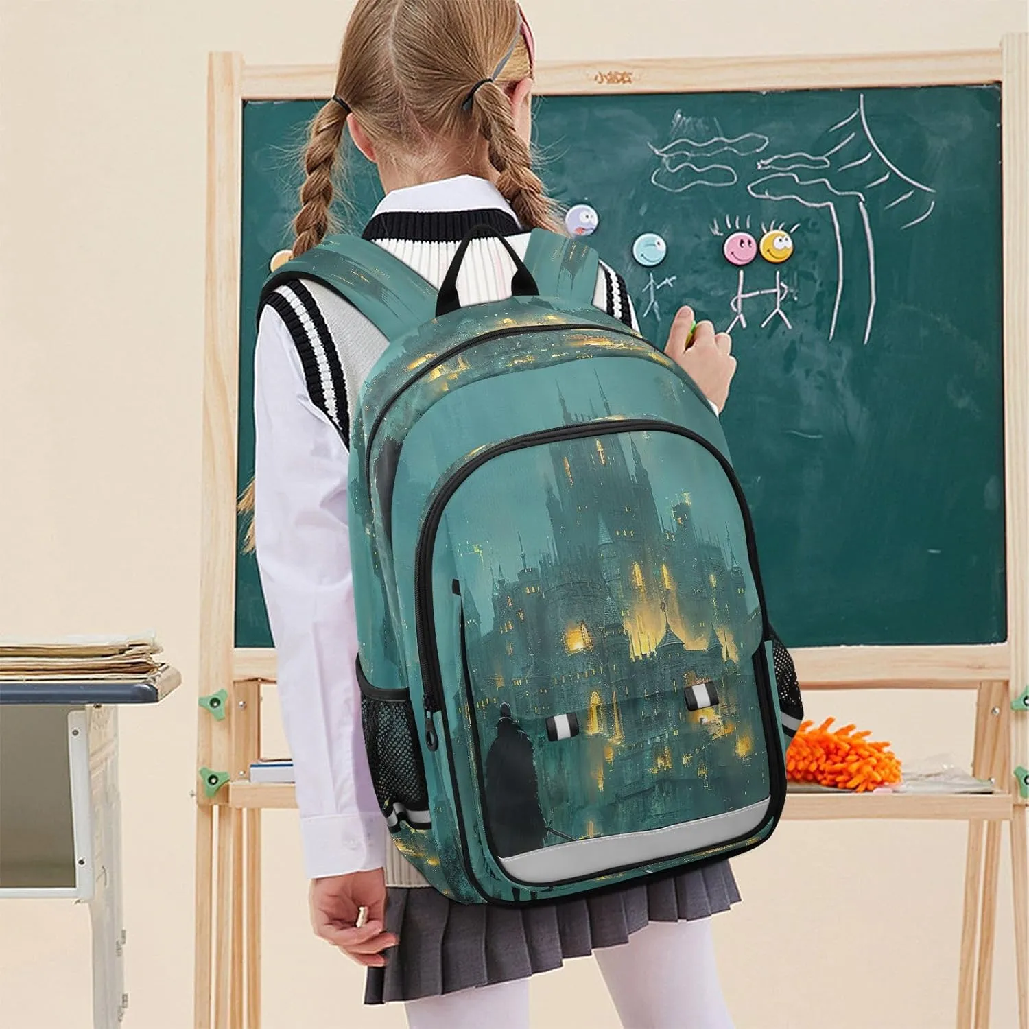 Joisal Huge Medieval Castle Warrior School Bag for Kids for Girls Boys Waterproof Backpack Laptop