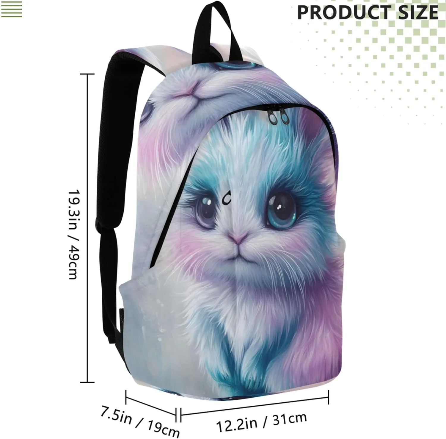 Joisal Ladies Womens Casual Daypack Backpacks Cute Bunny Easter Lightweight Gifts for College Students