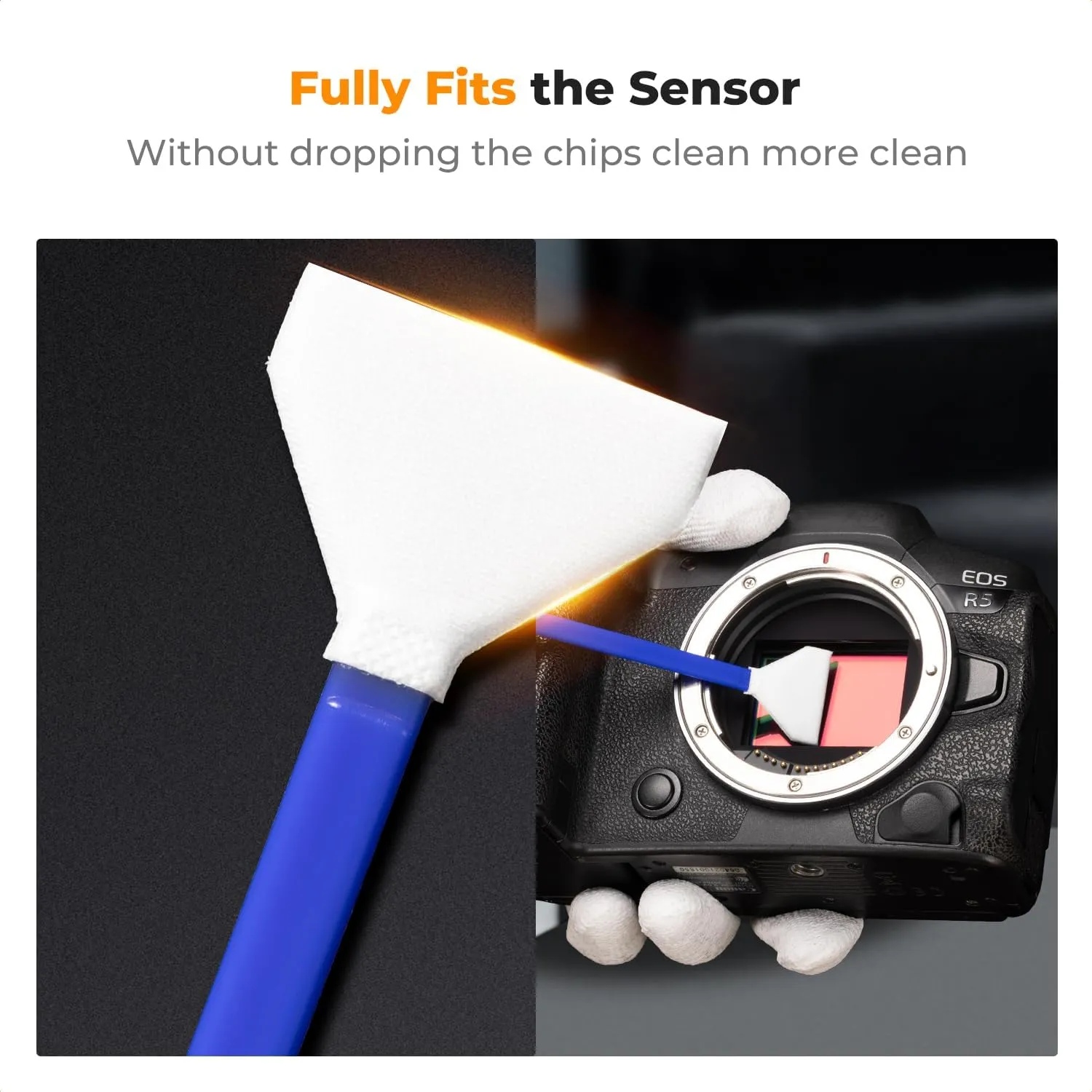 K&F Concept 24mm Full Frame Sensor Cleaning Swab*10   20ml Sensor Cleaner, DSLR SLR Digital Camera CMOS and CCD Sensor Cleaning Swab Kits for Nikon Sony Canon Camera Clean