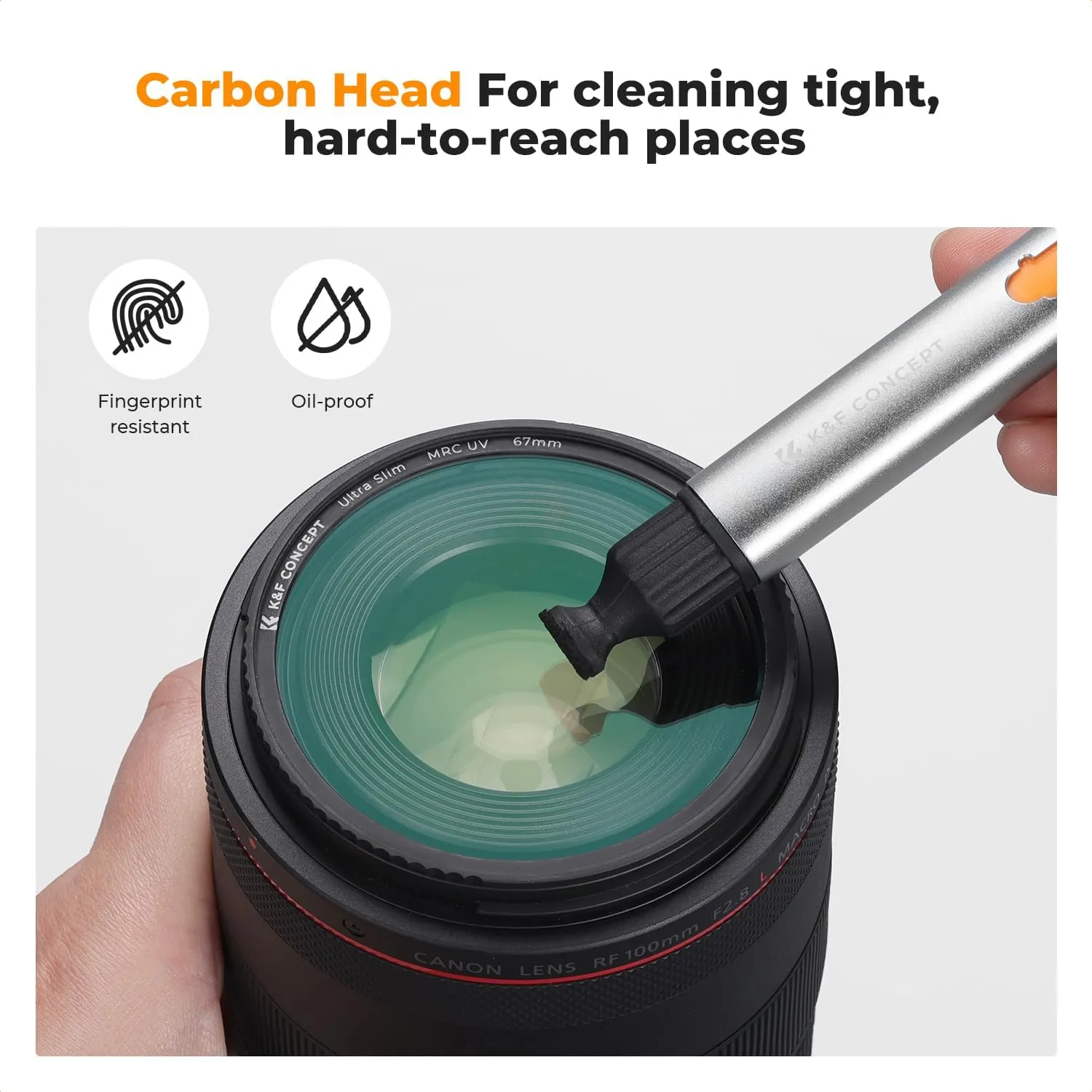 K&F Concept Lens Cleaning Pen for Full-Frame CMOS & CCD Sensors, Lens Cleaner Pen with 6* Full Frame Sensor Cleaning Rods for DSLR & Mirrorless Digital Cameras