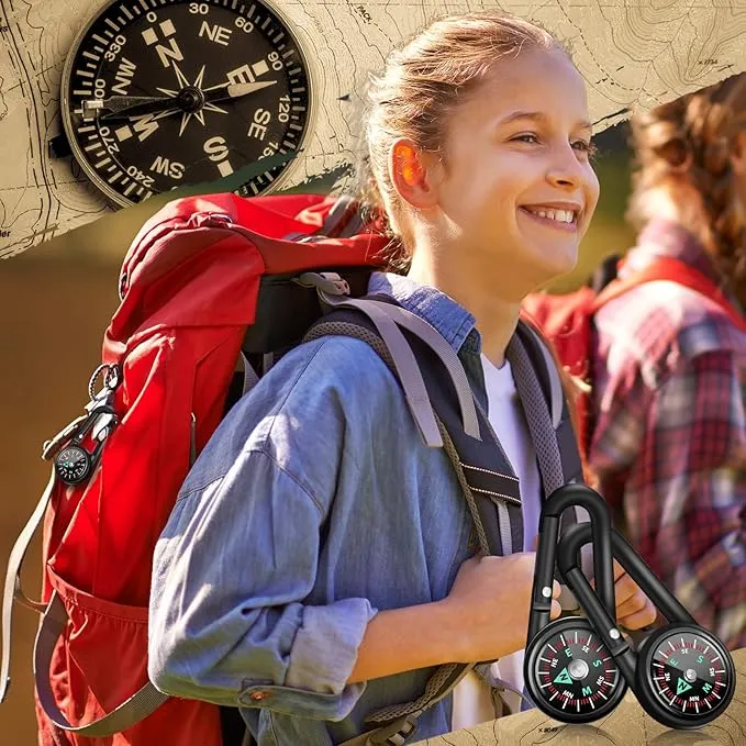 Kanayu Magnetic Compass Keychain Small Pocket Compass Survival Mini Compass Hiking for Kids Adults Camping Backpacking Accessory