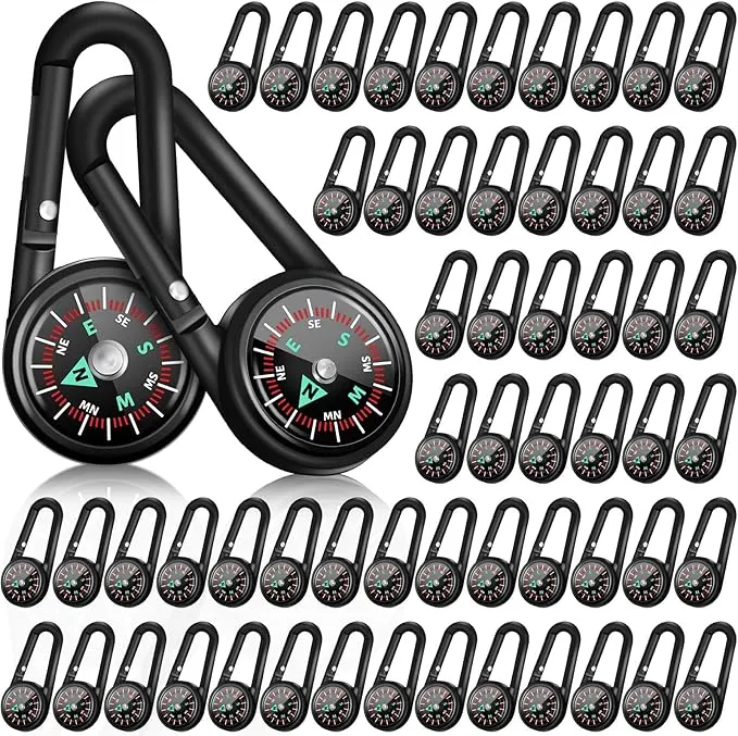 Kanayu Magnetic Compass Keychain Small Pocket Compass Survival Mini Compass Hiking for Kids Adults Camping Backpacking Accessory