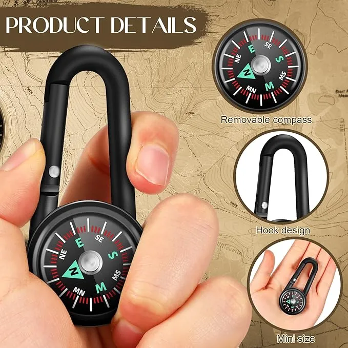 Kanayu Magnetic Compass Keychain Small Pocket Compass Survival Mini Compass Hiking for Kids Adults Camping Backpacking Accessory