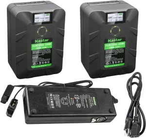 Kastar 2-Pack Battery and Dual D-Tap Charger Replacement for DSR-450WSP DSR-450WSPL DSR-50 DSR-50P (Portable Recorder) DSR-500WS DSR-500WSL DSR-500WSP DSR-500WSPL DSR-570WS DSR-570WSL Camera