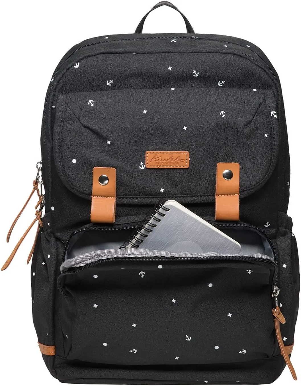 KAUKKO Laptop Backpack for Unisex Casual Daypack Fits 15.6" Laptop (09-BLACK)